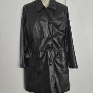 Danier Black Leather DuPont Thermolite Active Insulation Trench Coat